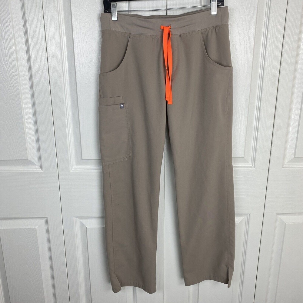 FIGS Kade Cargo Scrub Pants Technical Collection Women Size Small S Tan Brown